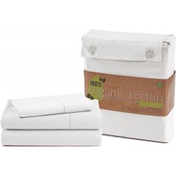 LANE LINEN 100% Organic Cotton Sheets Set, Pure Organic Cotton Percale Sheets, Ultra Soft Bedding Sheets