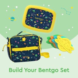 Bentgo Kids Lunch Bag - Durable, Double Insulated, Water-Resistant Fabric, Interior & Exterior Zippered Pockets, Water Bottle Holder - Ideal for Children 3+