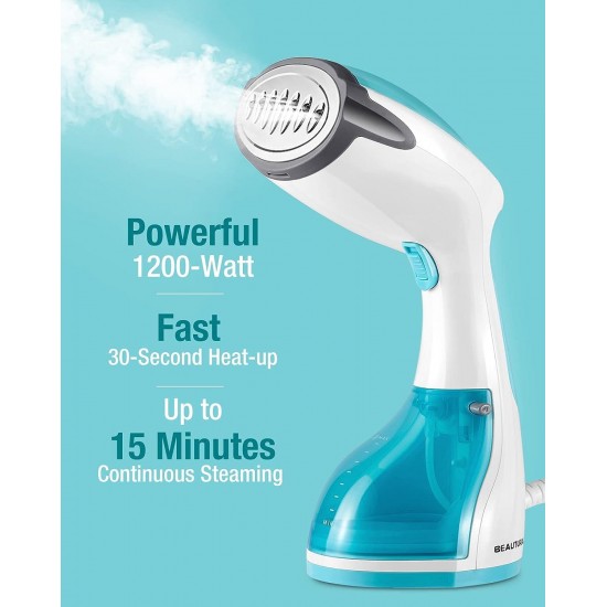 BEAUTURAL Steamer for Clothes, Portable Handheld Garment Fabric Wrinkles Remover, 30-Second Fast Heat-up, Auto-Off, Large Detachable Water Tank