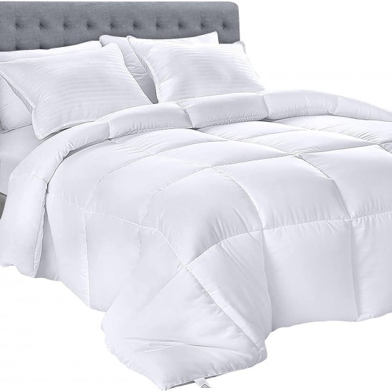 Comforter Duvet Insert - Quilted Comforter with Corner Tabs - Box Stitched Down Alternative Comforter