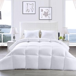 Comforter Duvet Insert - Quilted Comforter with Corner Tabs - Box Stitched Down Alternative Comforter