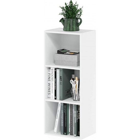 3 Shelf Bookcase Modern and Minimalist Bookshelf for Living Room, Bedroom Office Made with Sustainable Reforestation Wood