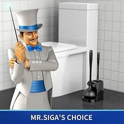 MR.SIGA Toilet Plunger and Bowl Brush Combo for Bathroom Cleaning, 1 Set