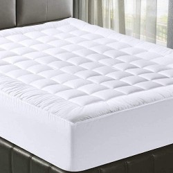 MATBEBY Bedding Quilted Fitted Mattress Pad Cooling Breathable Fluffy Soft Stretches up to 21 Inch Deep,Mattress Topper, Protector