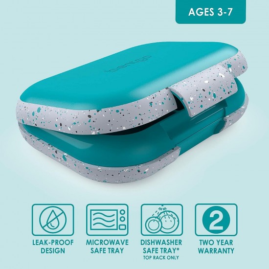 Bentgo Kids Chill Lunch Box - Confetti Designed Leak-Proof Bento Box & Removable Ice Pack - 4 Compartments, Microwave & Dishwasher Safe