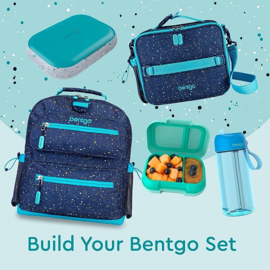 Bentgo Kids Chill Lunch Box - Confetti Designed Leak-Proof Bento Box & Removable Ice Pack - 4 Compartments, Microwave & Dishwasher Safe